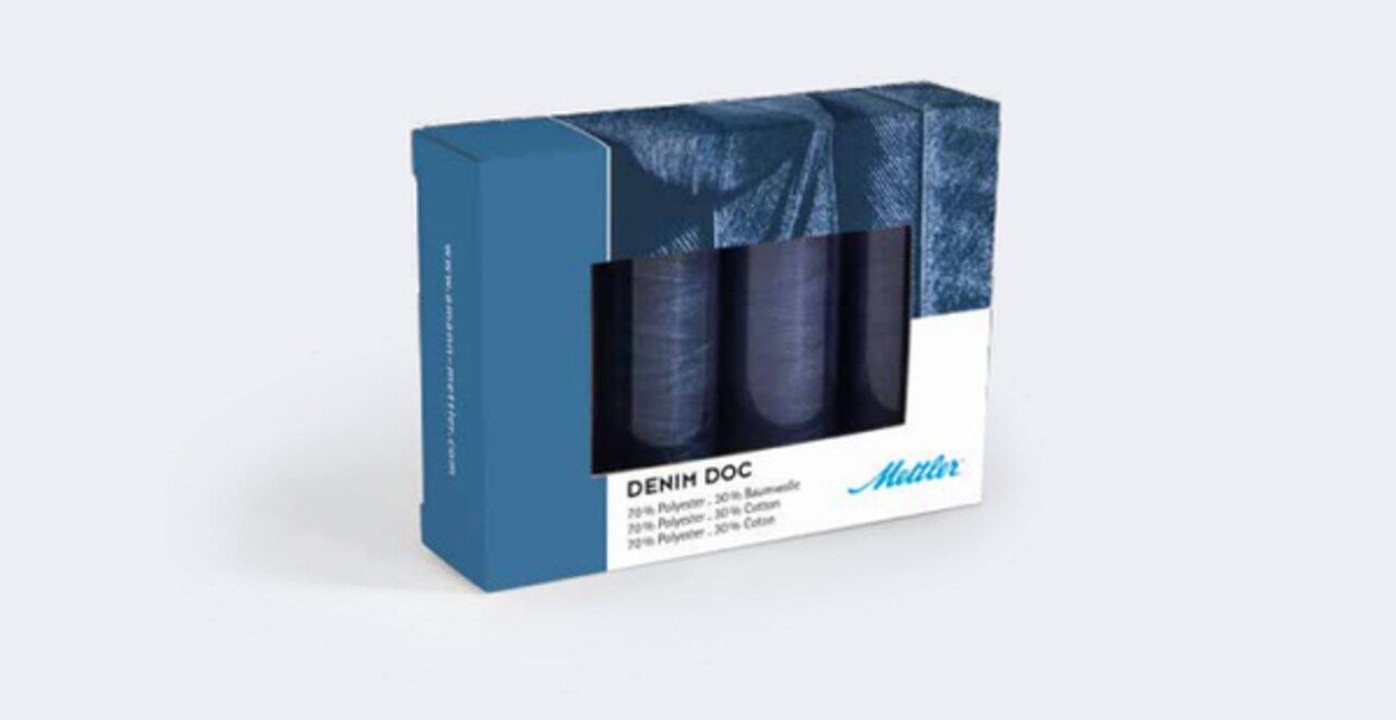 Mettler Denim Doc Thread Set by Mettler | (4 40wt Polyester/Cotton Blend Small Spools)